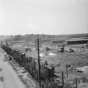THE LIBERATION OF BERGEN-BELSEN CONCENTRATION CAMP, APRIL 1945 (BU 4712) BELSEN CONCENTRATION CAMP View of Camp No. 1 from a lookout tower, formerly used by the German guards. 10th Garrison. Taken by Sgt. Oakes 25/04/1945 Copyright: © IWM. Original Source: http://www.iwm.org.uk/collections/item/object/205293711