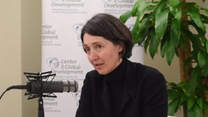 Image of Dr Glennerster at a speaking engagement