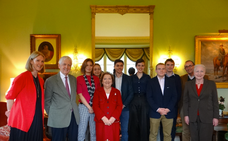 MTST_Thatcher scholars with LAmanda Ponsonby, Lord Powell, Cynthia Crawford (“Crawfie”), Lord Sherbourne and Caroline Ryder