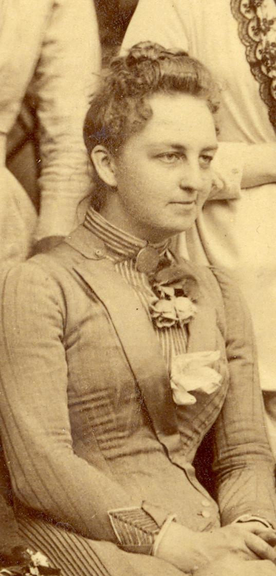 Emily Kemp at Somerville, in Victorian/Georgian dress