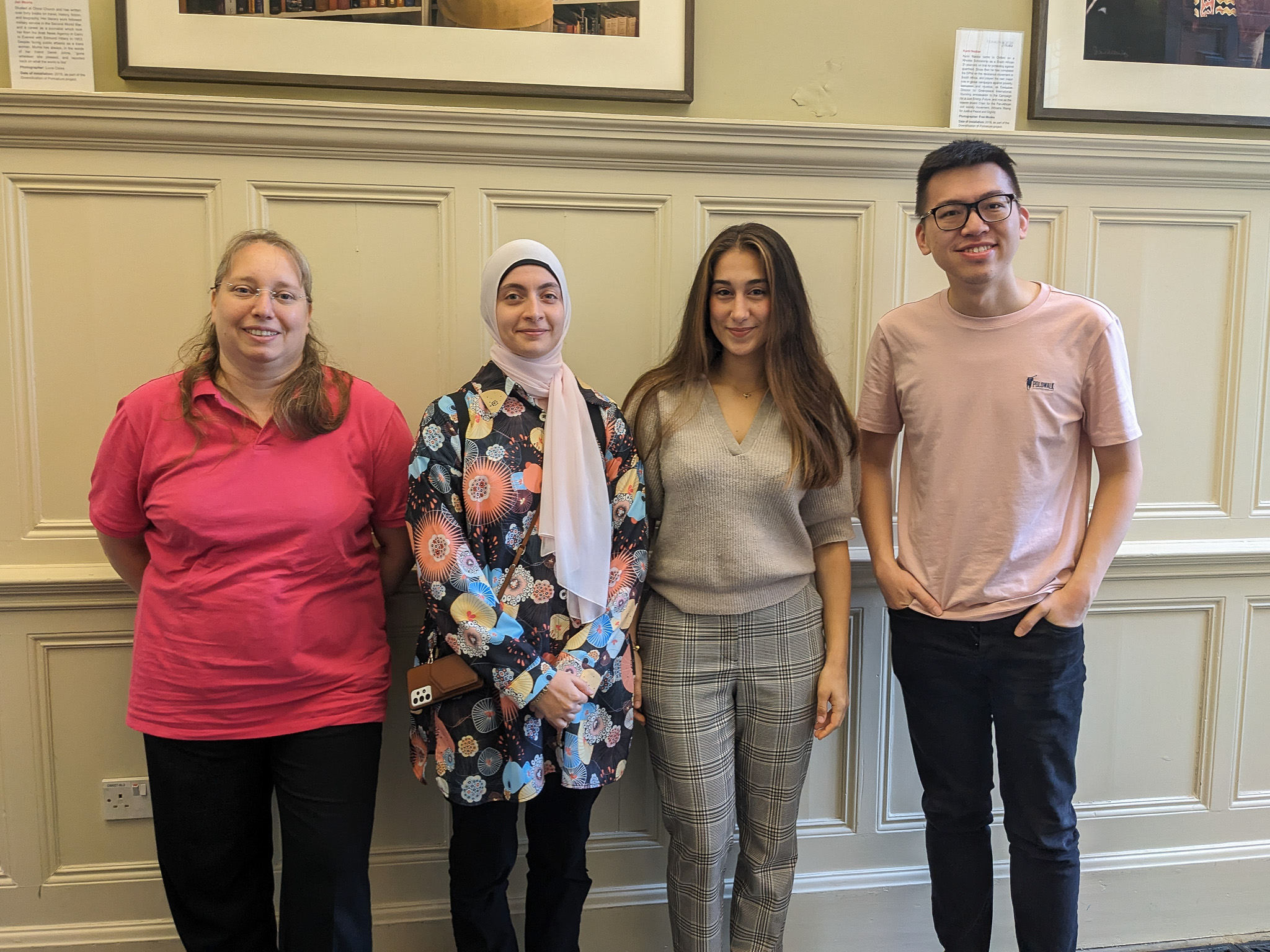 Ozlem Kesgin (third from left) joined by Professor Noa Zilberman and Somerville Engineer Sawsan El Zahr