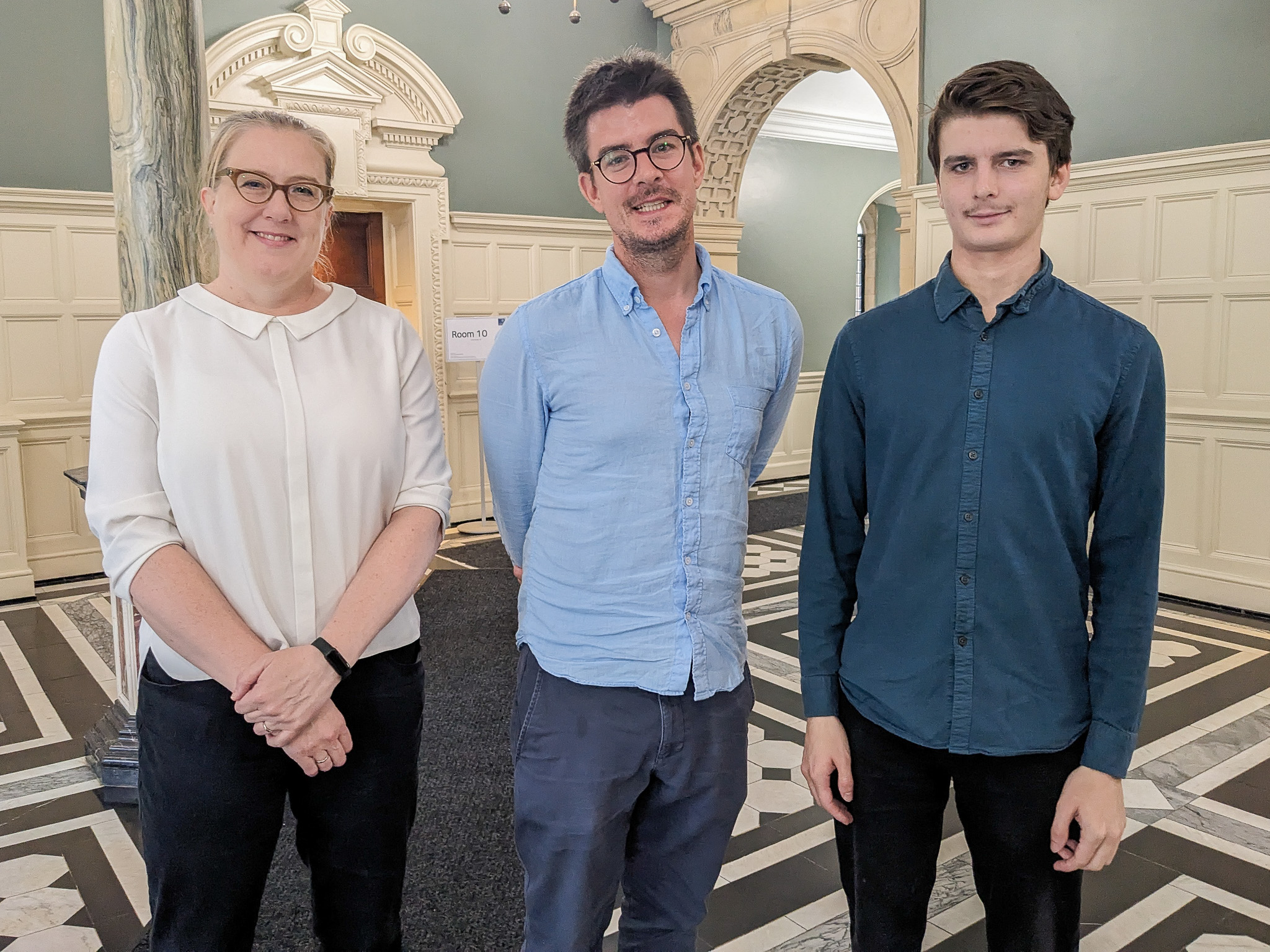 From left: Professor Louise Mycock, Daniel Street, Dylan Ryder