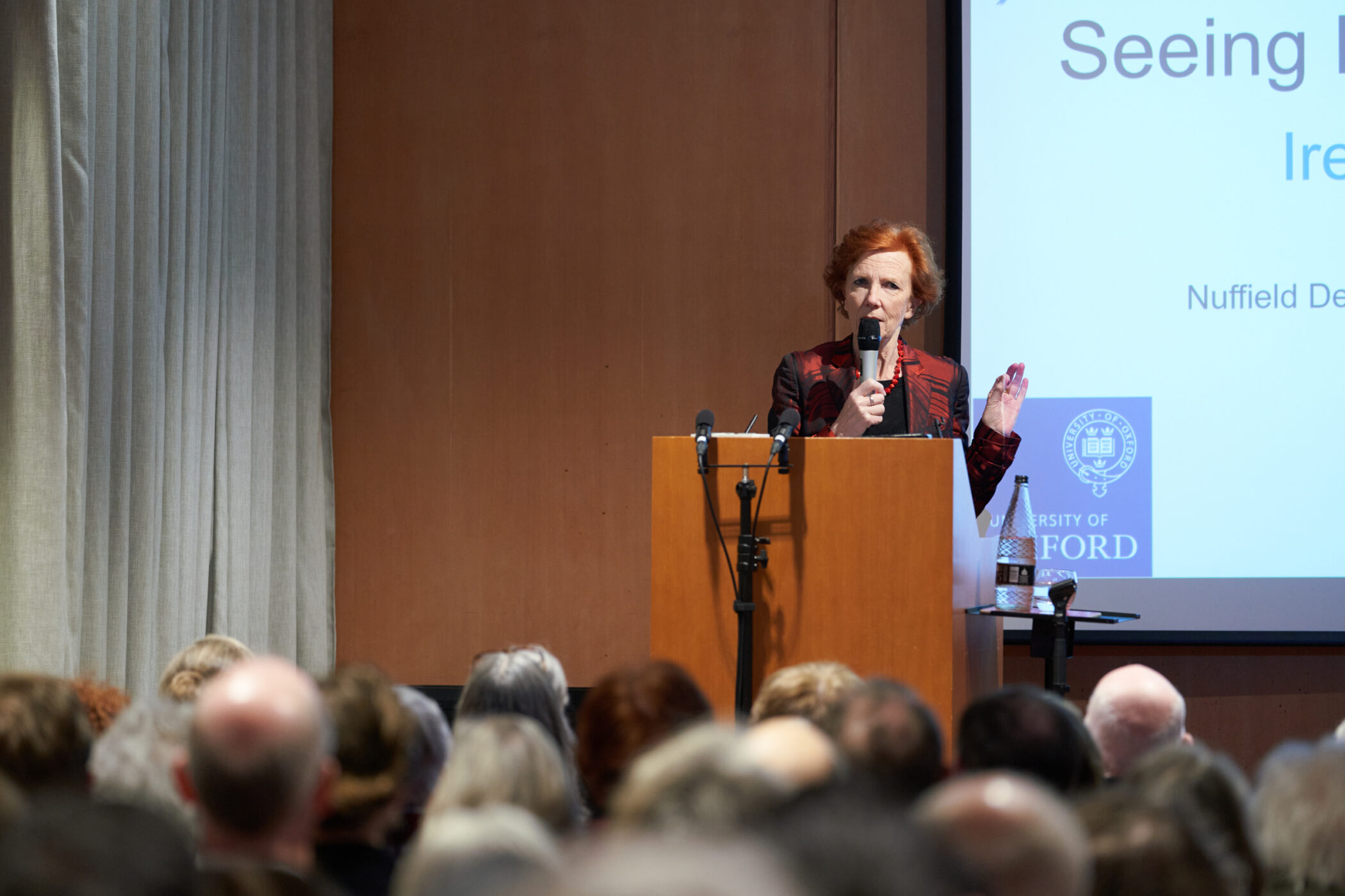 Principal Jan Royall introducing the Dorothy Hodgkin Memorial Lecture 2024