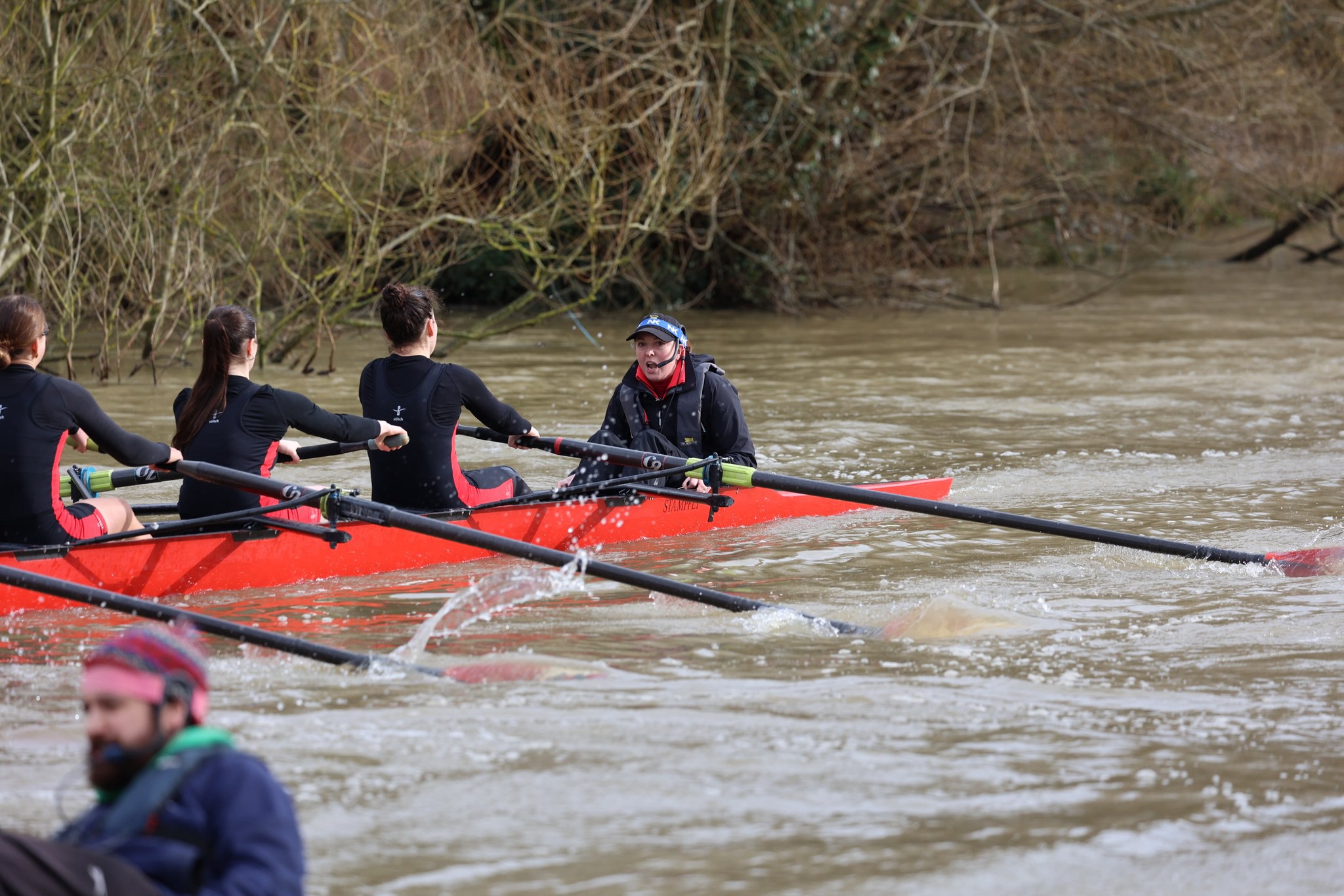SCBC alumna Caroline Lytton coxing for W1