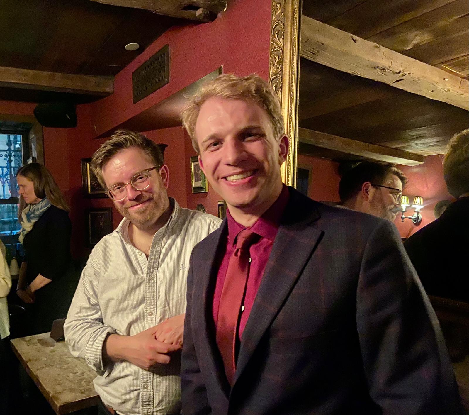 Director of Chapel Music Will Dawes with alumnus Stratton Hibbs