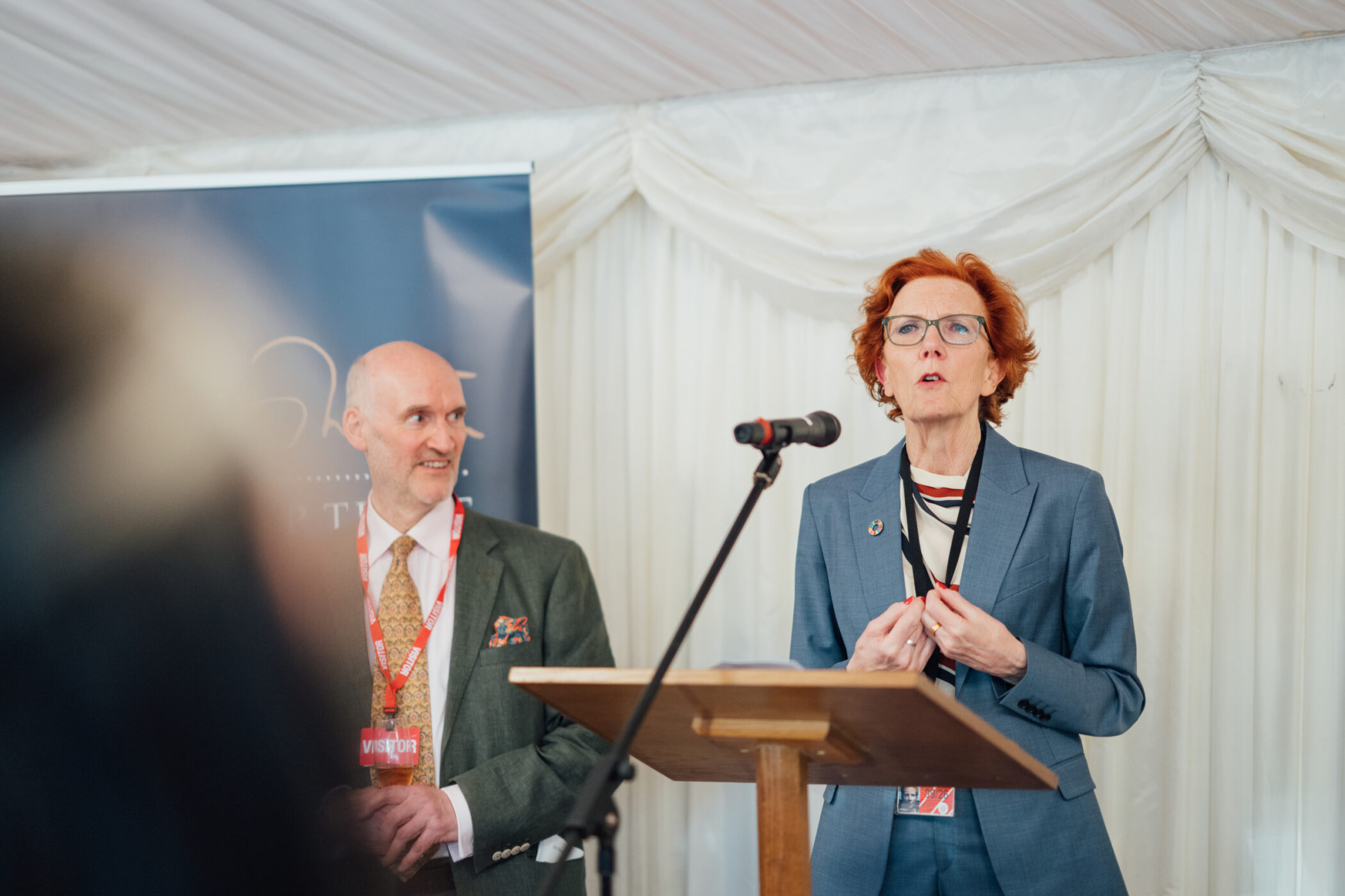 Baroness Jan Royall and Somerville Vice-Principal Benjamin Thompson