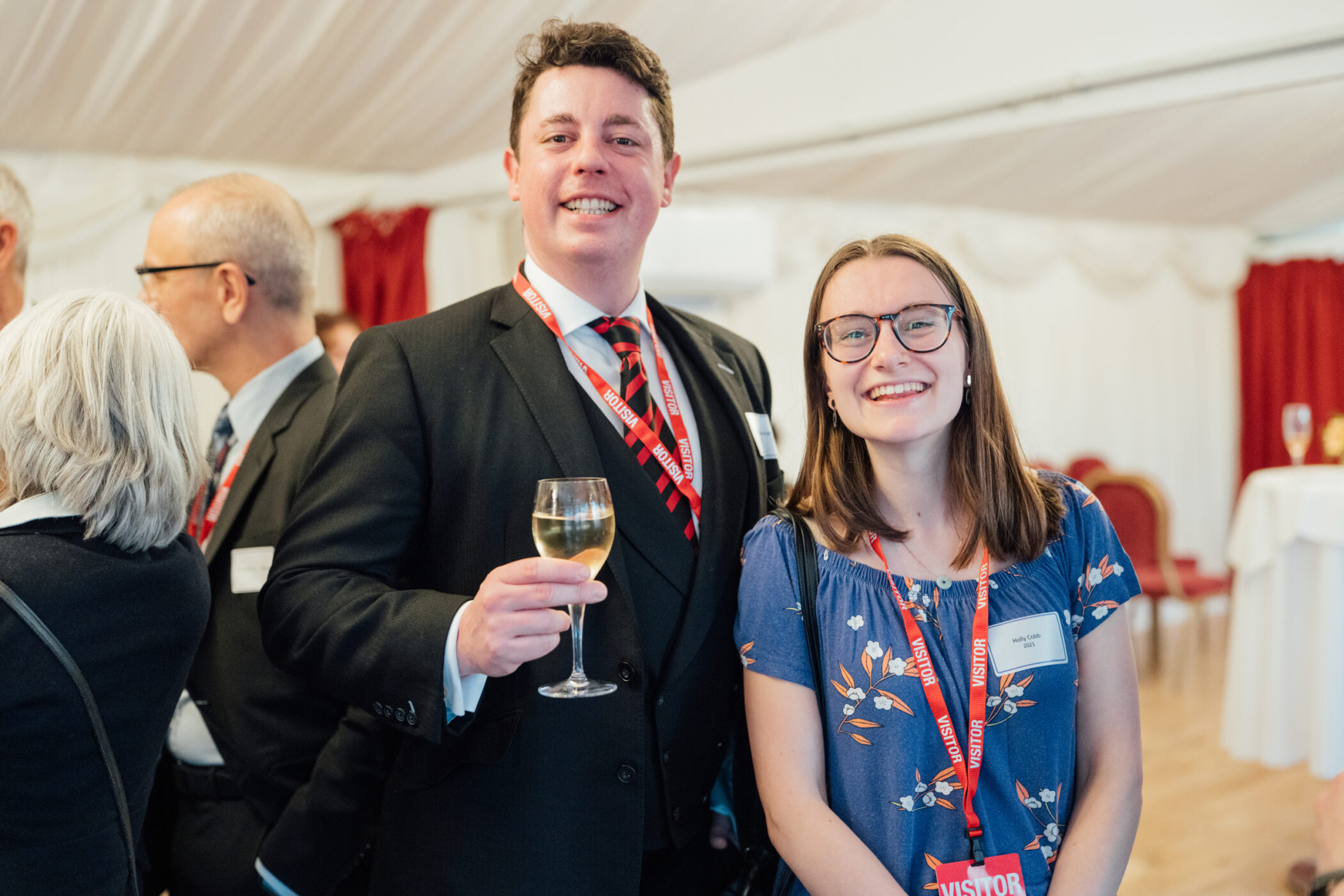 Somerville Association committee member David Blagbrough with current student Holly Cobb