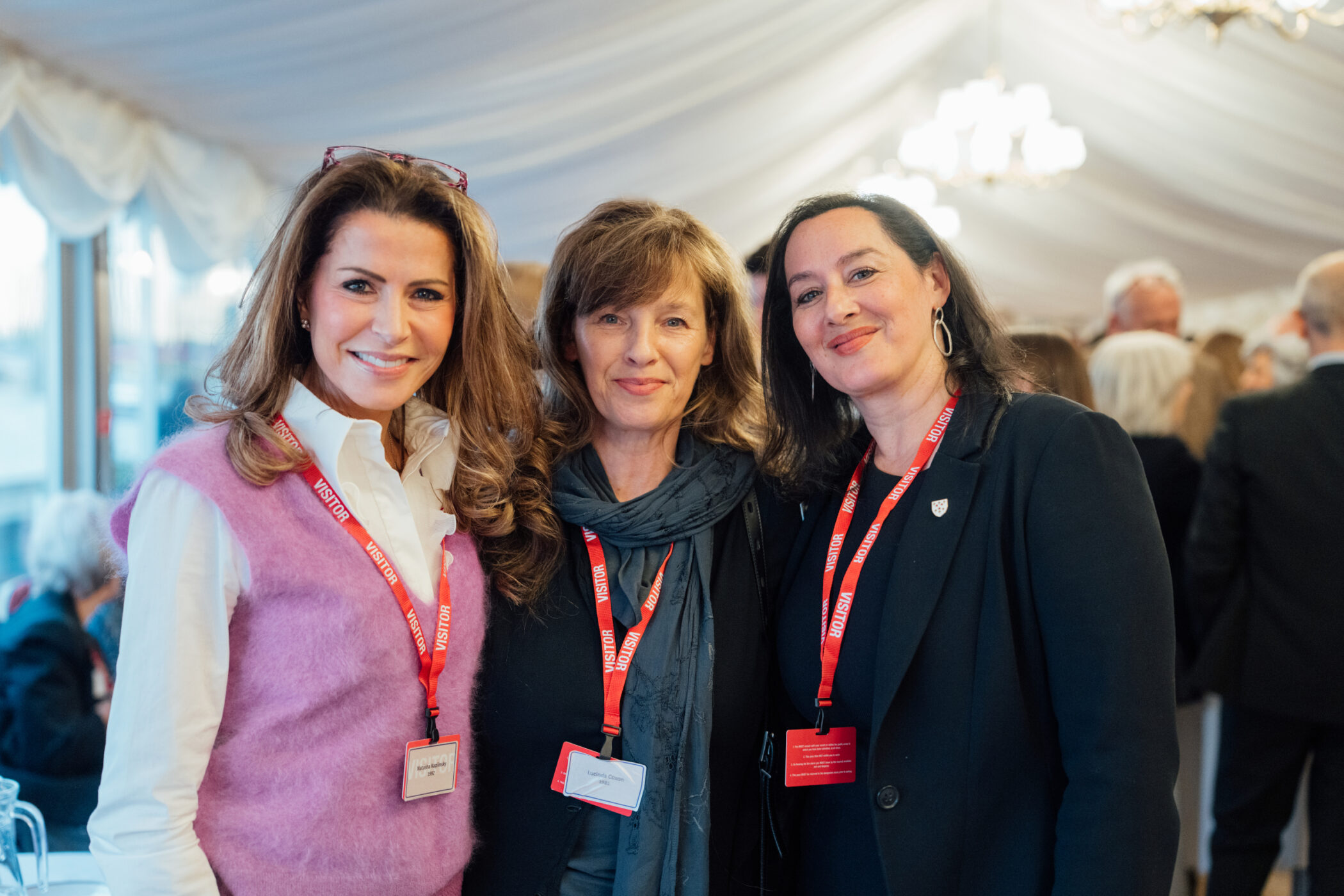 Natasha Kaplinsky with Somerville alumna Lucinda Coxon and Somerville Development Director Sara Kalim