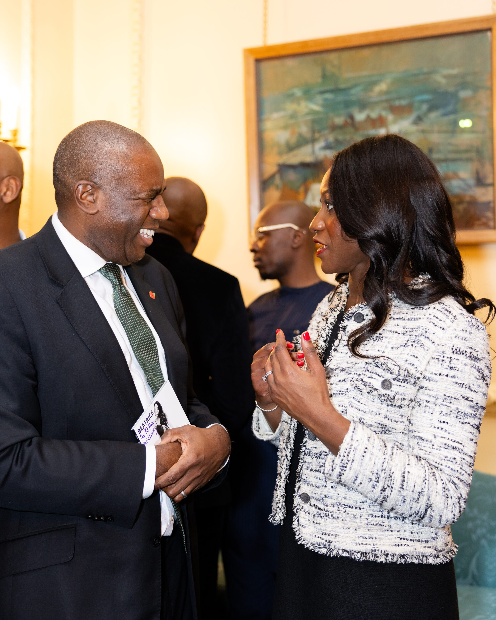 Afua attending a Black History Month reception hosted by Deputy Prime Minister David Lammy