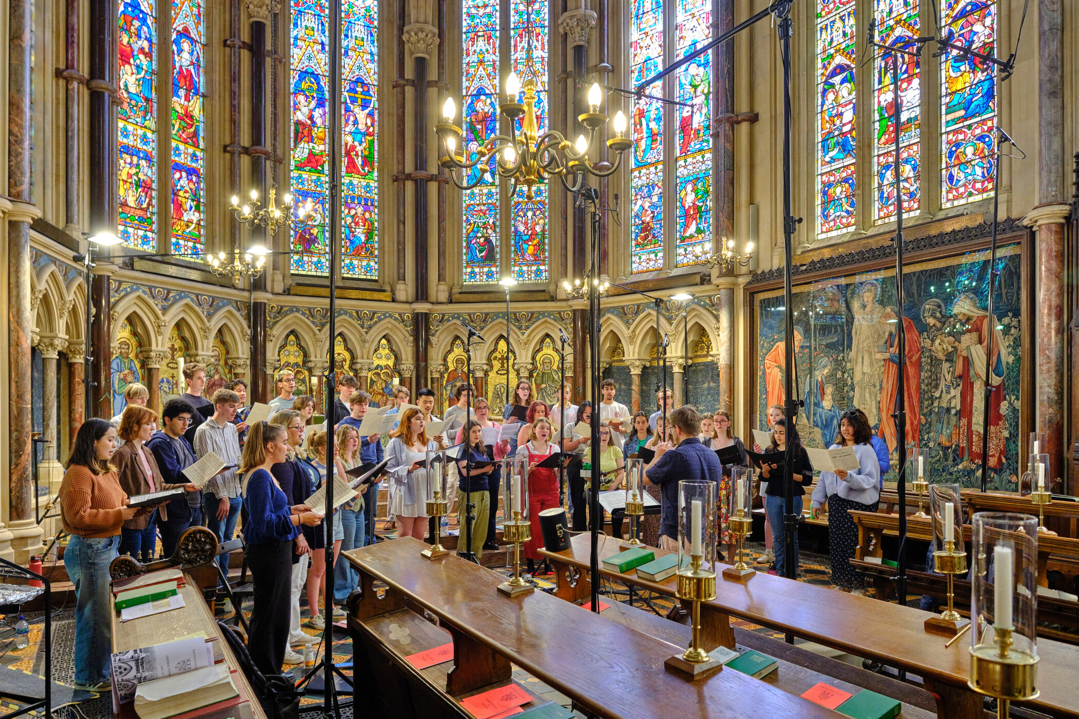 The Somerville College Choir recording their latest album 'Divine Light', featuring music inspired by the Indian choral tradition
