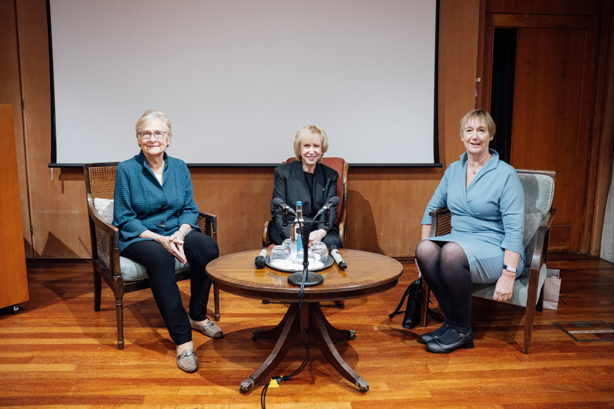 The evening's speakers: Laura Liswood, Rt Hon Kim Campbell and Principal Catherine Royle