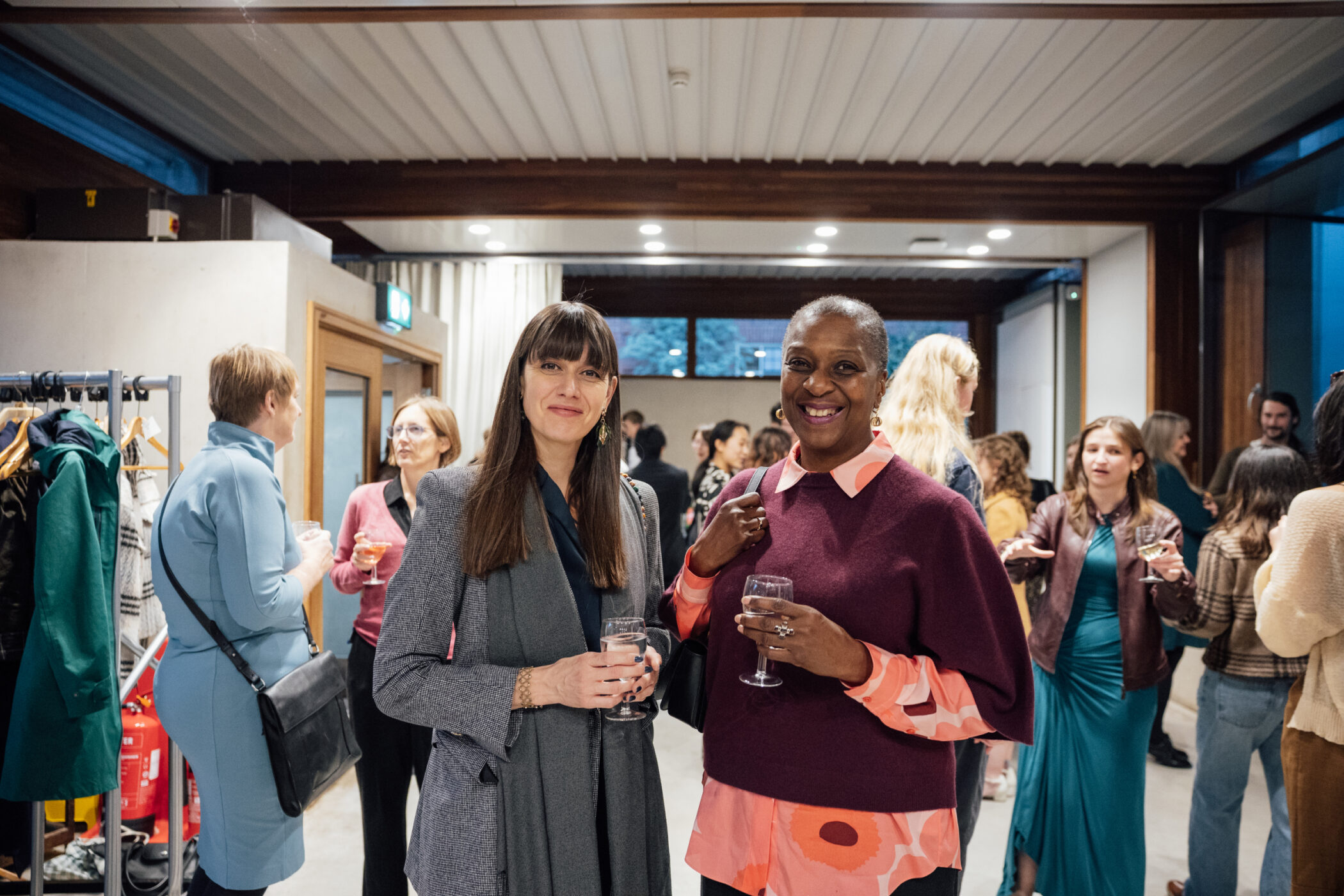 Guests at the reception, including Professor Iyiola Solanke, one of Somerville'sTutorial Fellows in Law