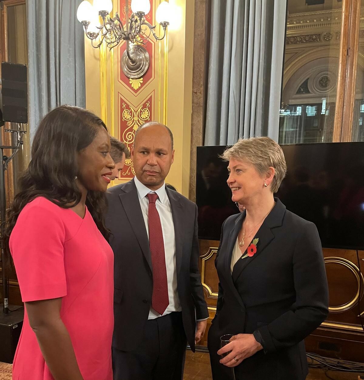 Afua Kyei with Foreign Secretary Yvette Cooper at the Locarno Room