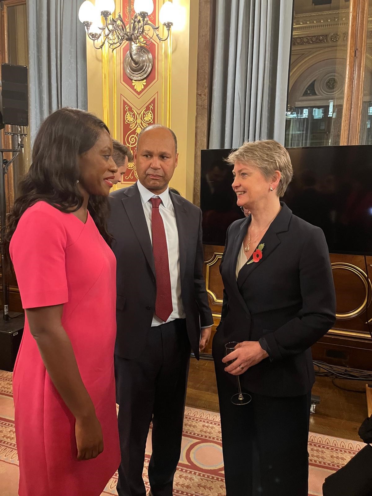 Afua Kyei with Foreign Secretary Yvette Cooper at the Locarno Room