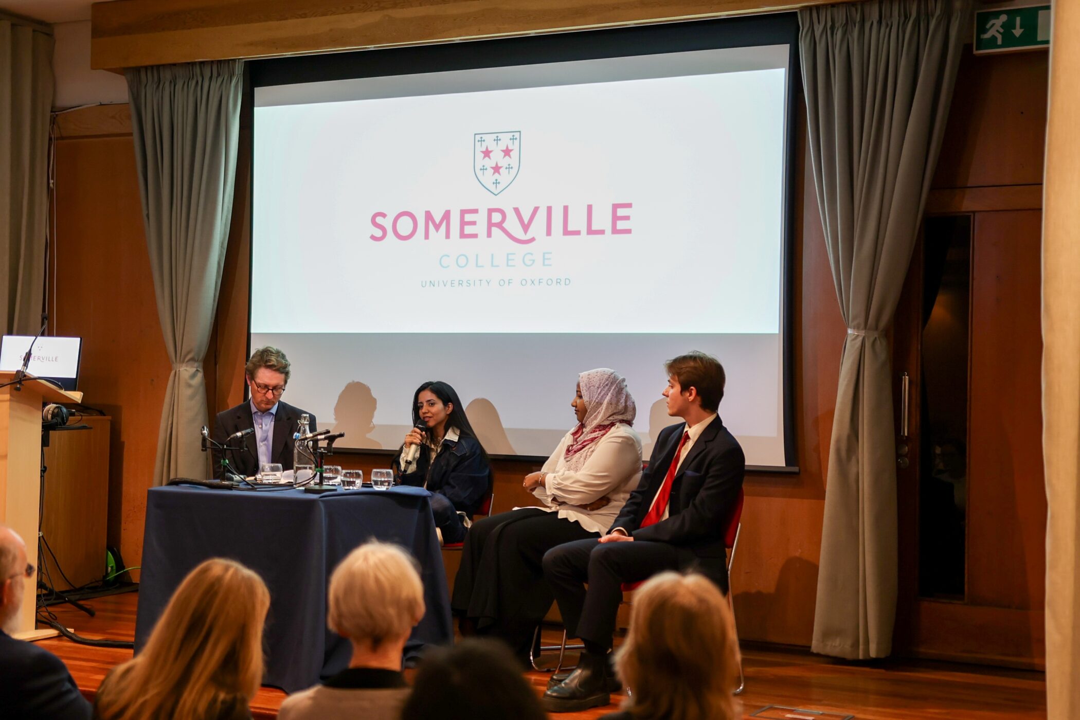 The live podcast recording in progress