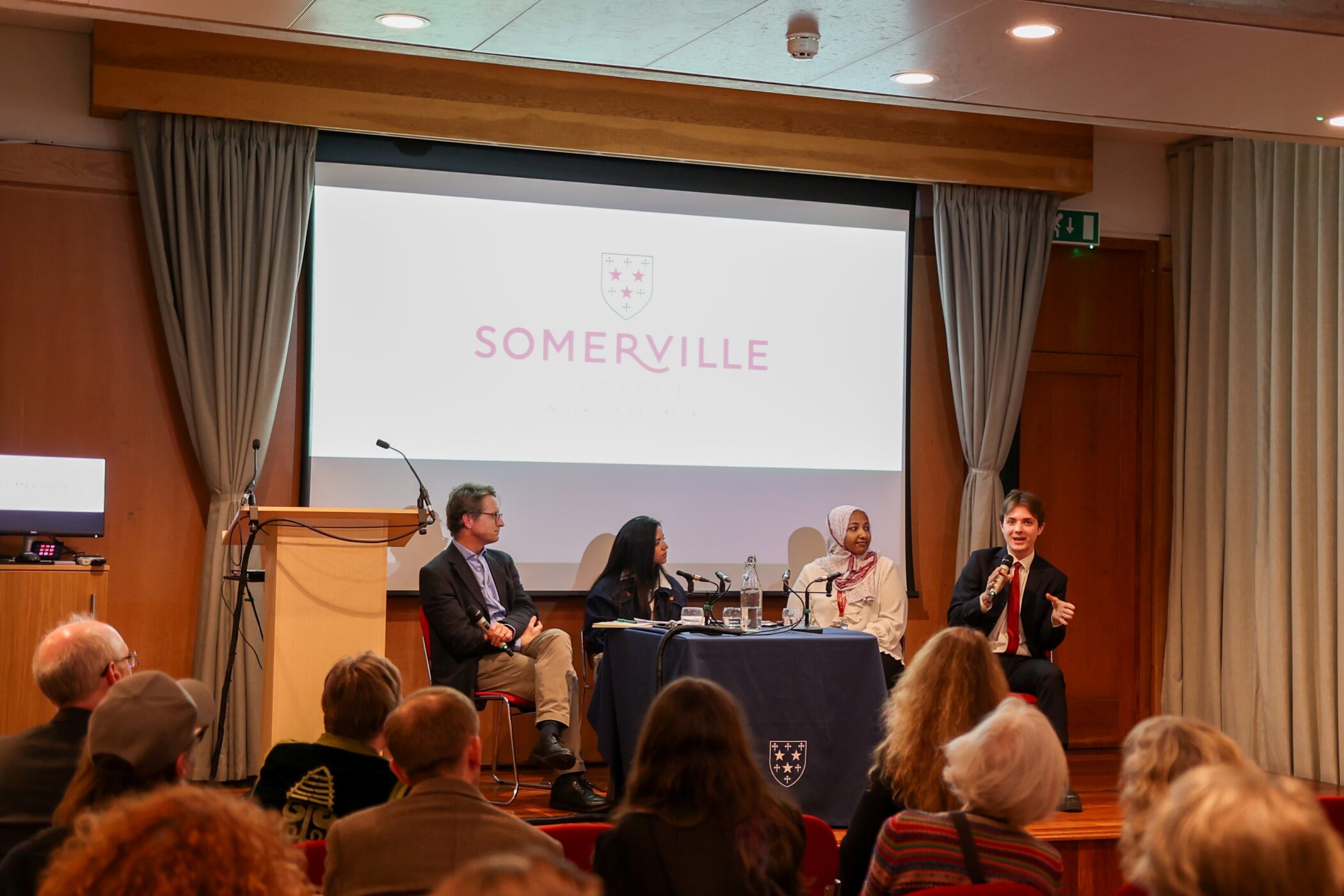 The live podcast recording in progress